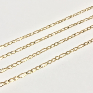 Złoty ŁAŃCUSZEK damski 585 14K cudowny FIGARO 53cm