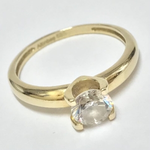 Złoty PIERŚCIONEK żółte ZŁOTO 585 14K cudowny KAMIEŃ Altinbas r.17