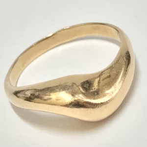 Złoty SYGNET damski z różowego ZŁOTA 585 14K cudowny KSZTAŁT r.12