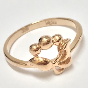 Złoty PIERŚCIONEK 585 14K cudowne WINOGRONA piękny RÓŻOWE złoto r.16