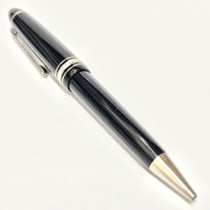 Montblanc Meisterstück długopis premium czarna żywica platynowany klips