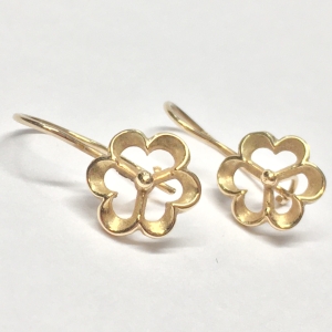 Złote KOLCZYKI 585 14K dyskretne ażurowe SERDUSZKA cud BIGIEL francuski