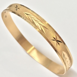 Złota BRANSOLETKA damska 750 18K SZTYWNA zdobiona CUD